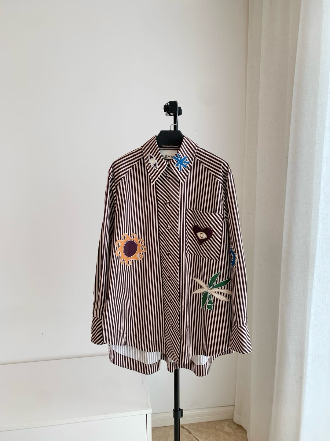 Alémais Brown Striped Patch Long Sleeve Shirt