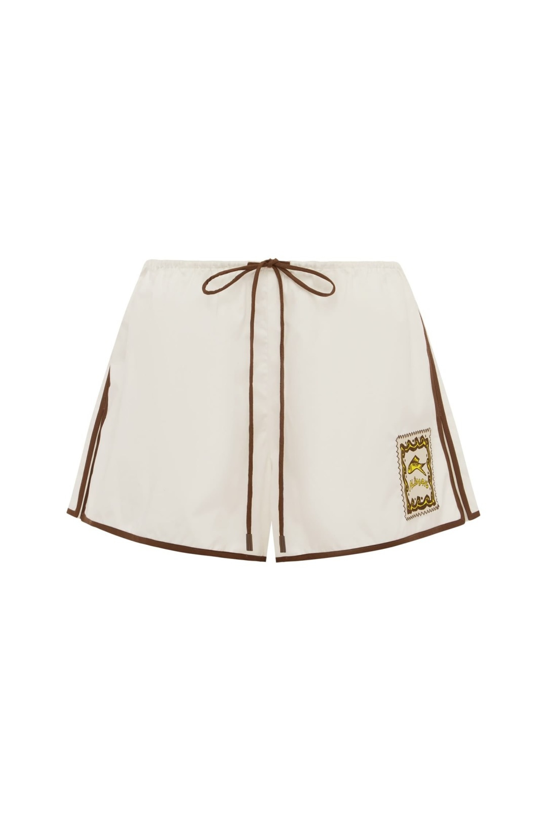 Alémais Little Fish Embroidered Elastic Waist Loose Shorts