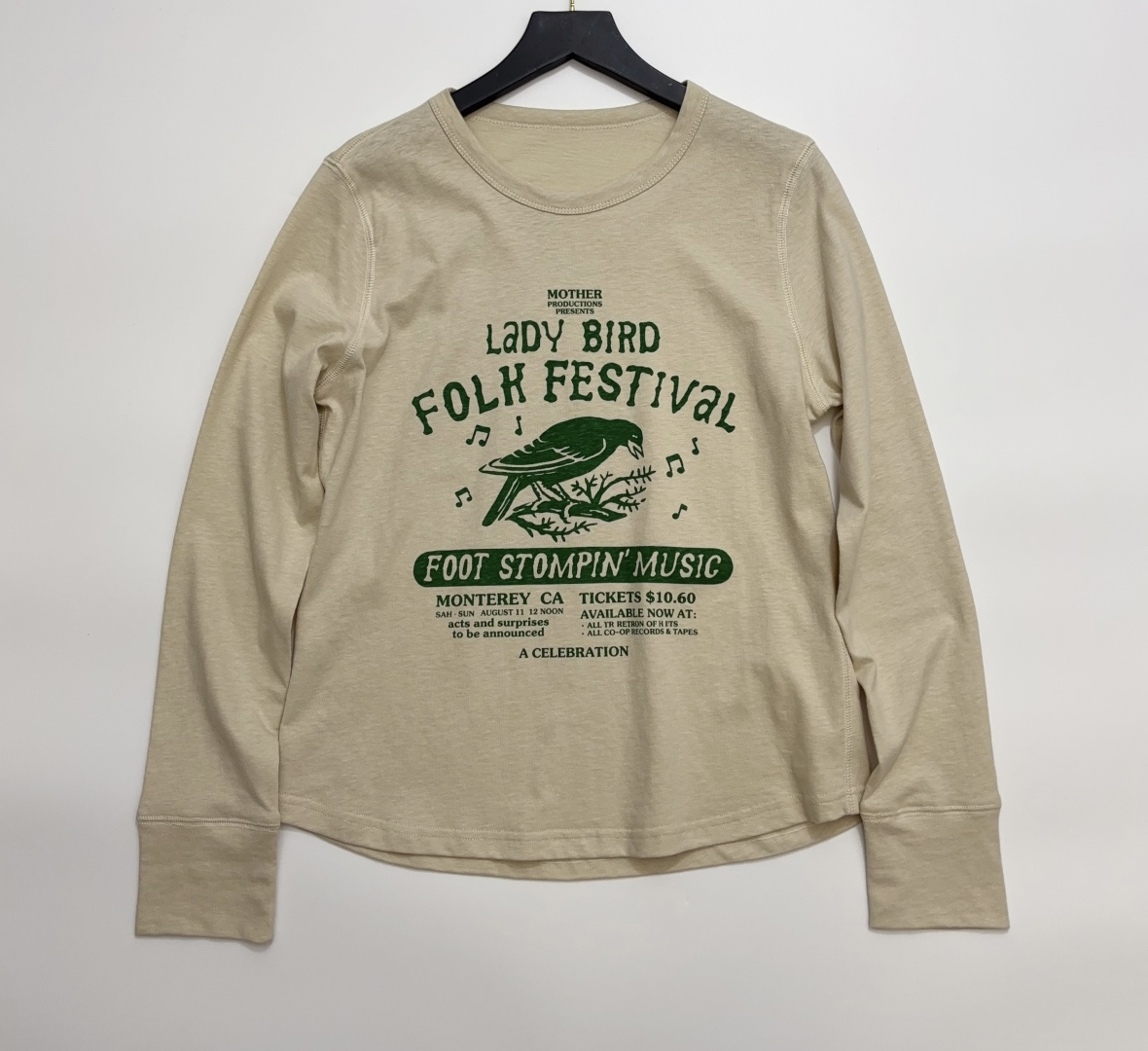 Mother Vintage Pigeon Print Long Sleeve T-Shirt