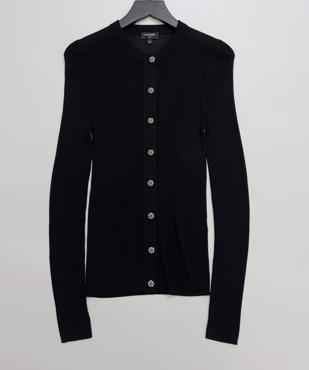 Chanel Slim-Fit Round Neck Diamond Button Knitted Cardigan Top
