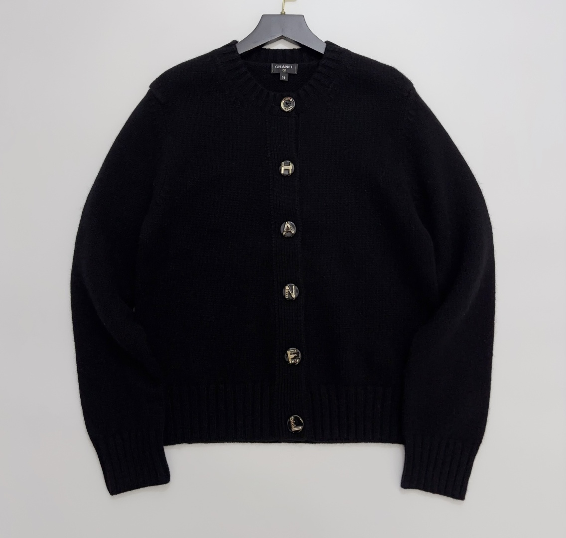 Chanel Cashmere Soft-Touch Embellished Button Knit Cardigan