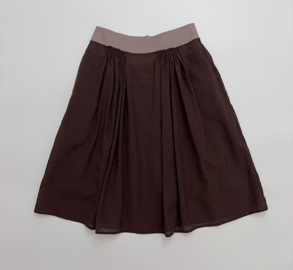 Marchen Intricately Crafted Pleated Tulle Patchwork A-Line High-Waist Skirt