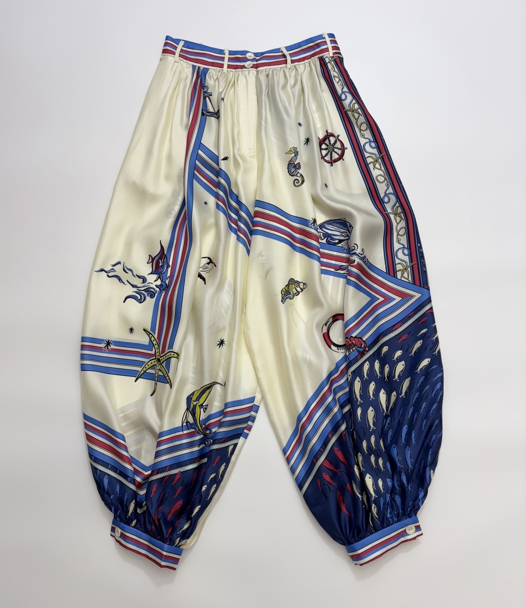 Alémais Apollo Silk Twill Nautical Balloon Trousers