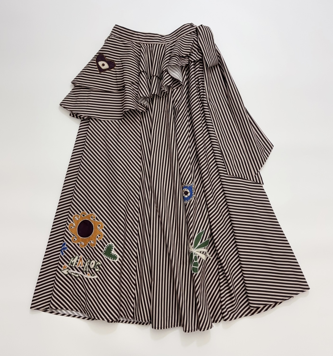 Alémais Cotton Sirocco Stripe Embroidered Skirt
