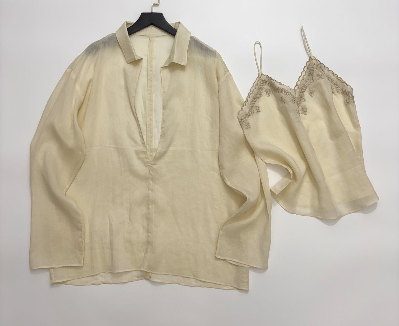 Edition Embroidered Camisole Two-Piece Set Shirt