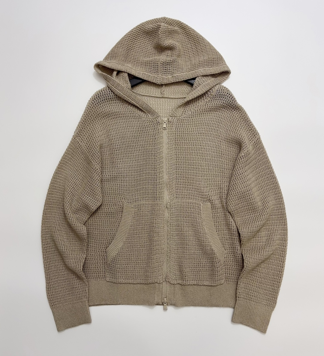 Brunello Cucinelli Mesh Hollow-Out Hooded Knit Cardigan