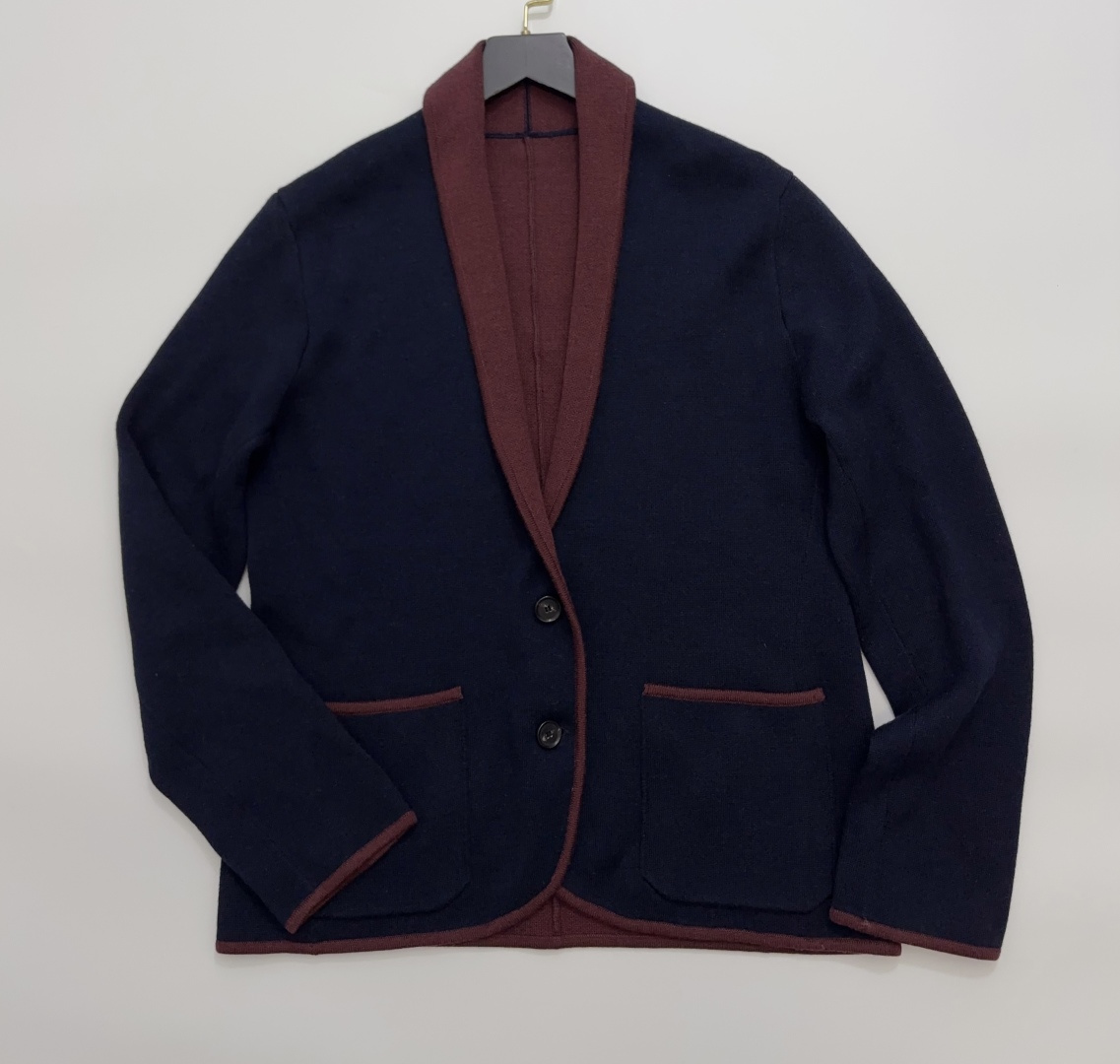 Loro Piana Early Autumn V-Neck Colorblock Patchwork Jacket
