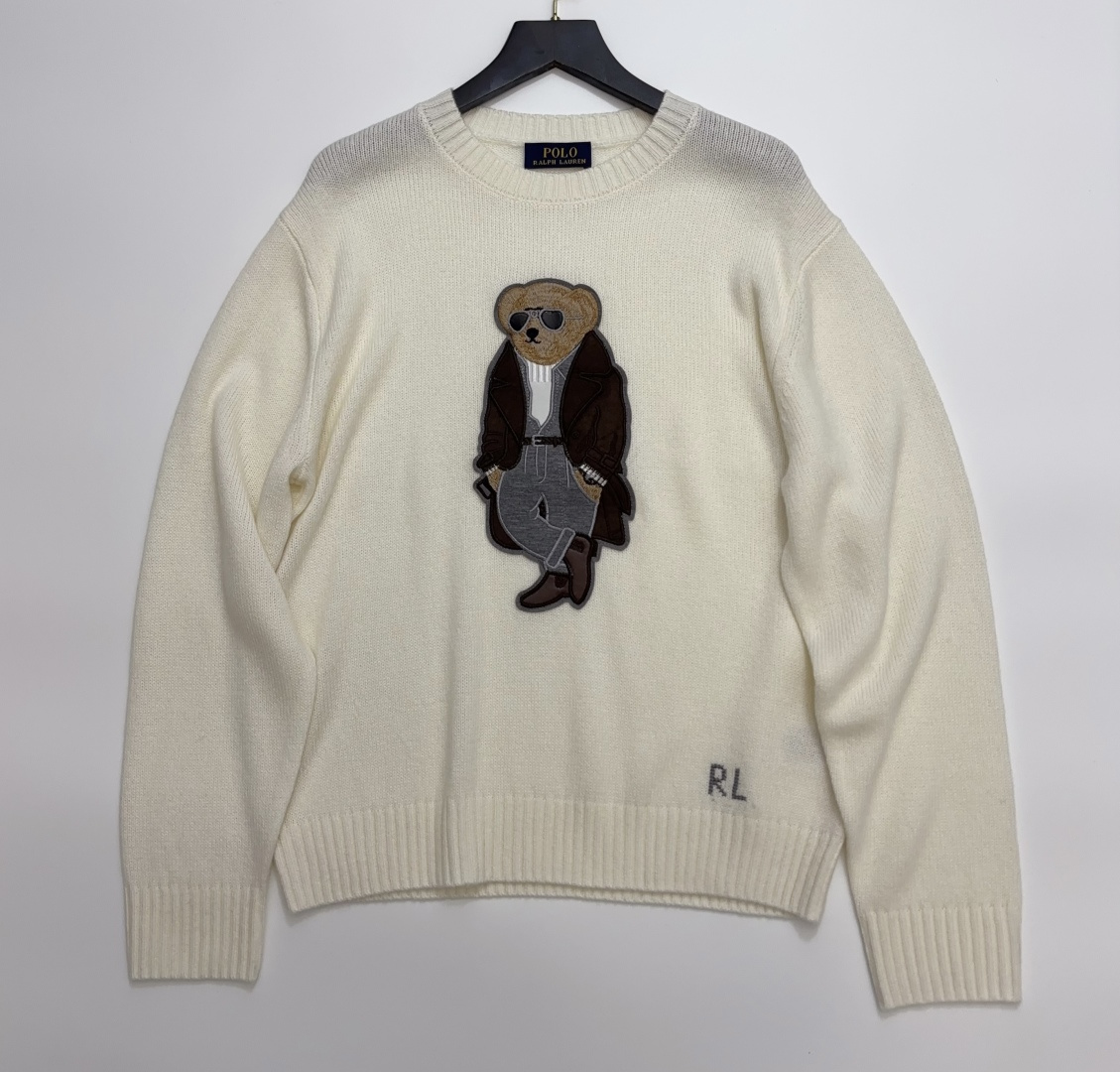 Ralph Lauren Polo Bear Wool Knit Pullover Sweater