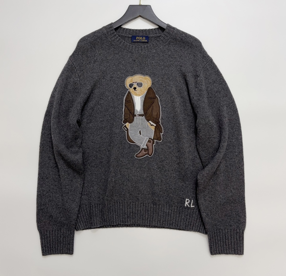 Ralph Lauren Polo Bear Wool Knit Pullover Sweater