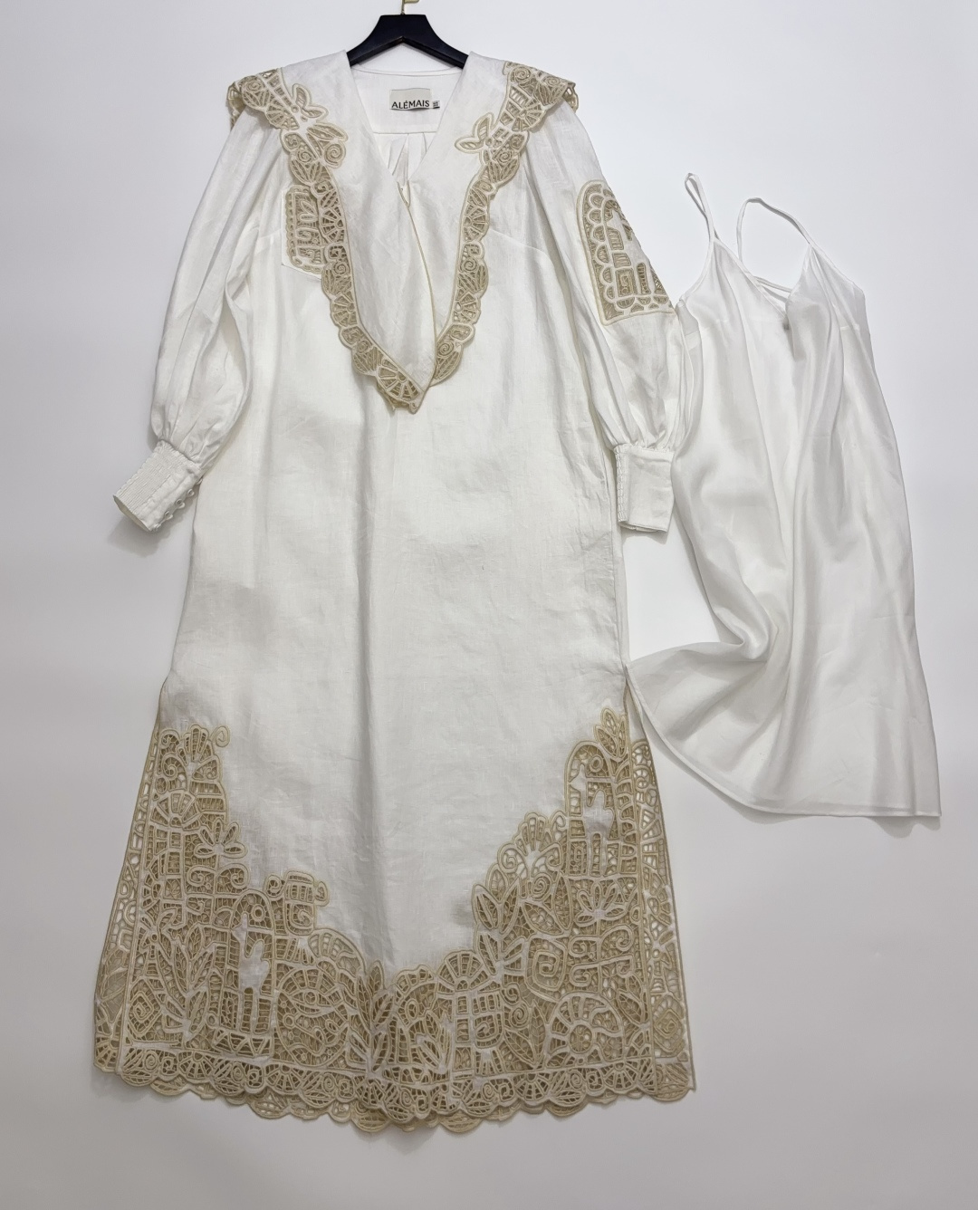 Alémais Lace Bow Long Sleeve Dress