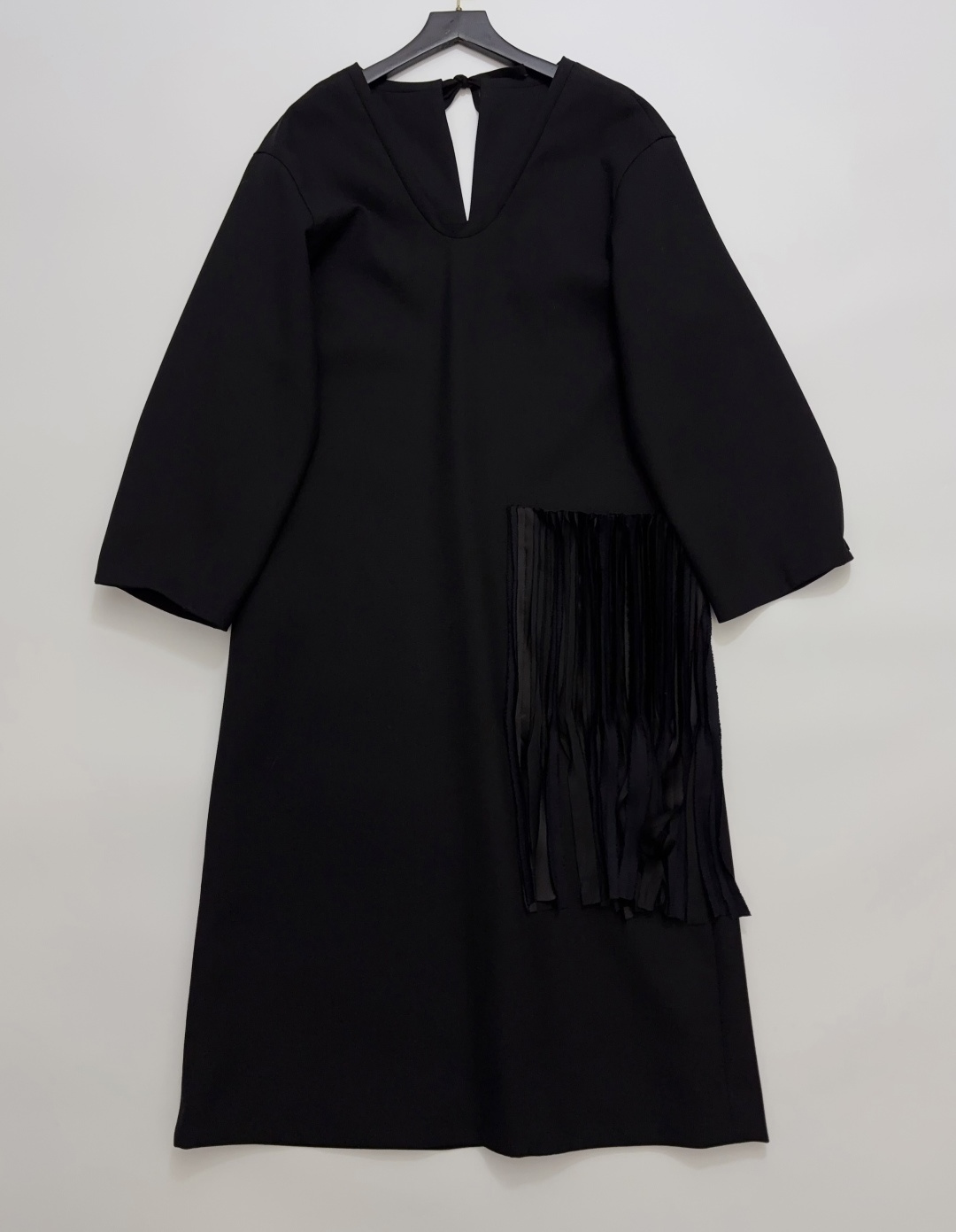 Black Ribbon Pocket Dress