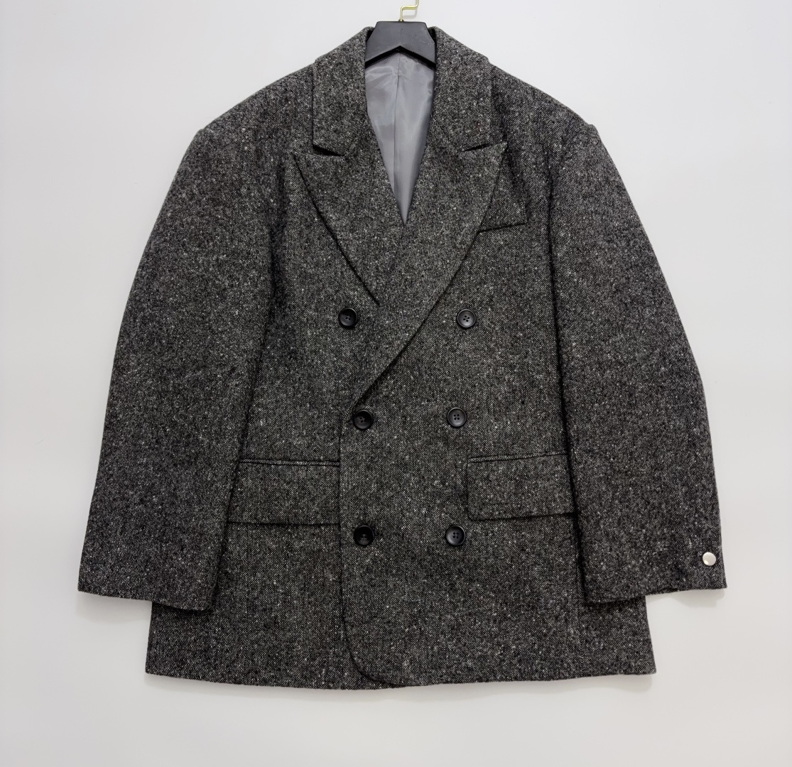 The Row Heavy Yarn Wool Vintage Classic Double-Breasted Woolen Coat