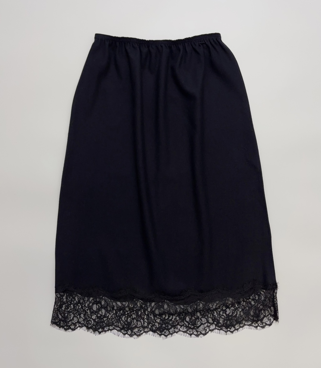 Carven Black Patchwork Lace Elastic Waist Skirt