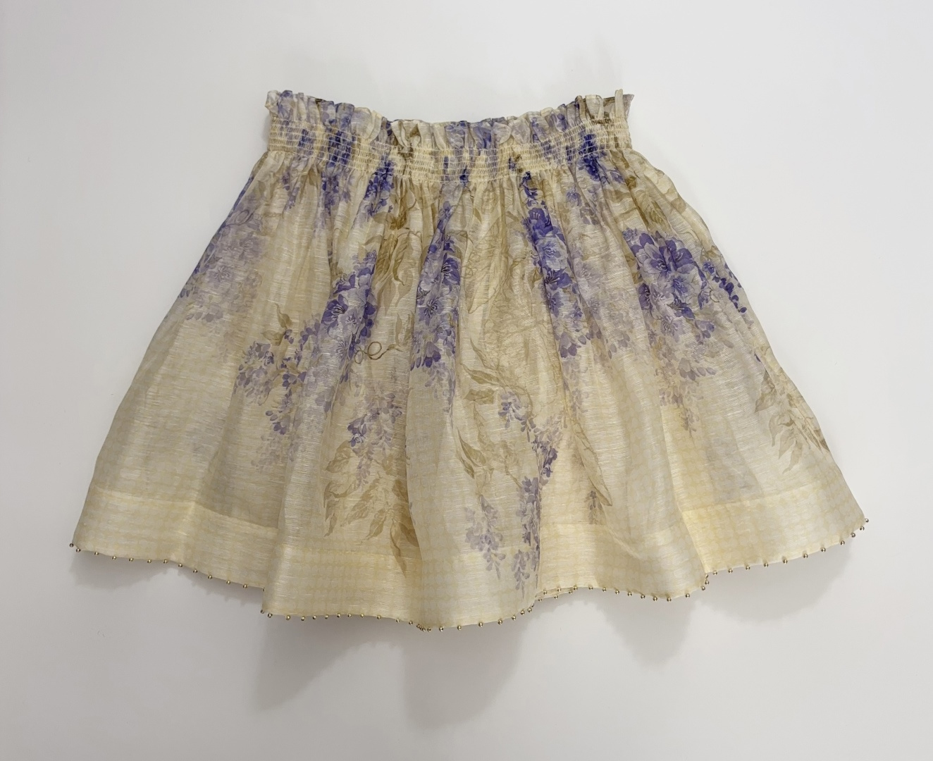 Floral Print Elastic Waist Mini Skirt