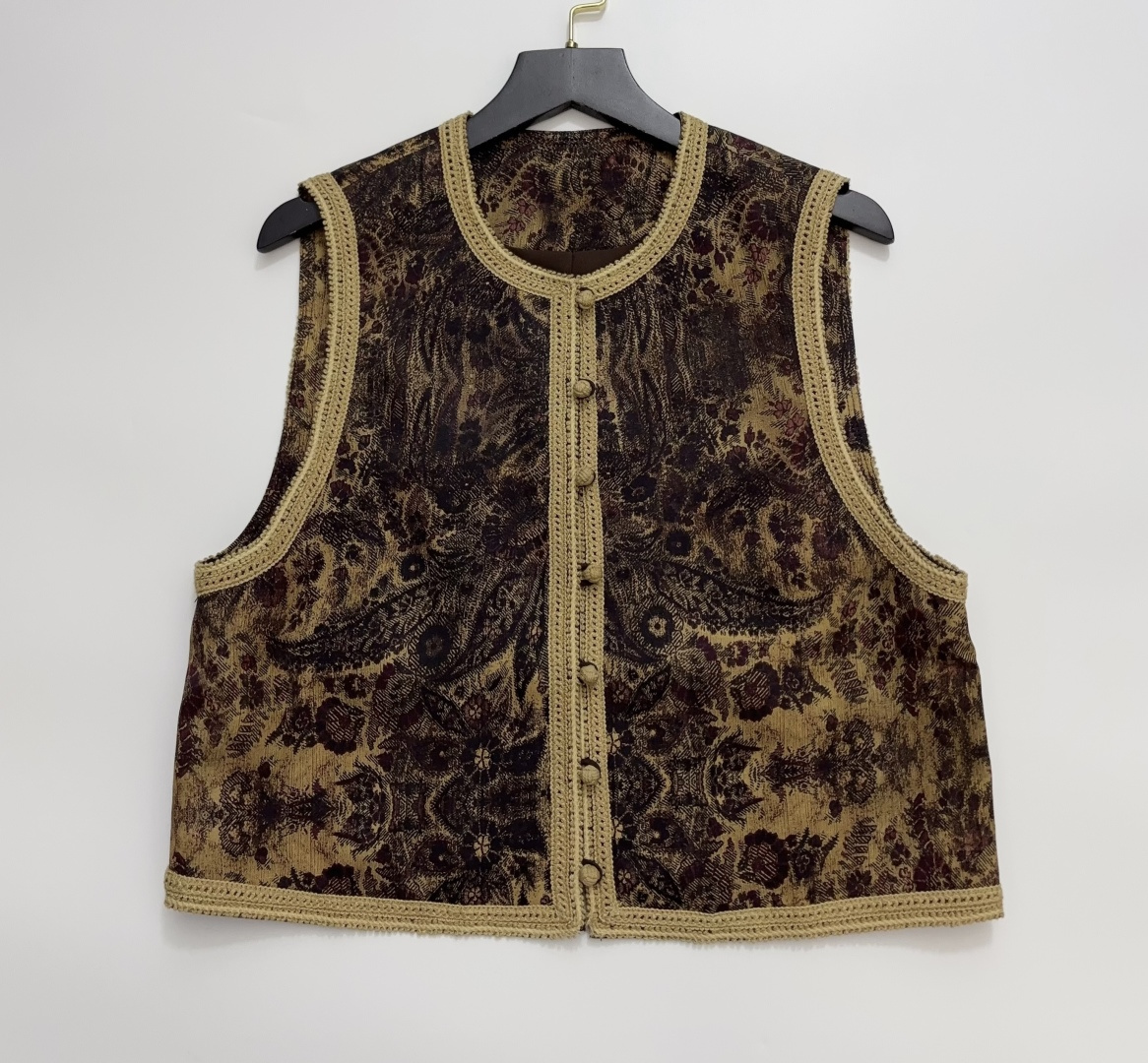 Oil Painting Print Hand-Knotted Button Vest