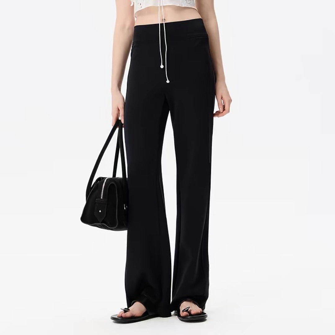 IRO Elastic Slim Fit Solid Straight Leg Casual Pants