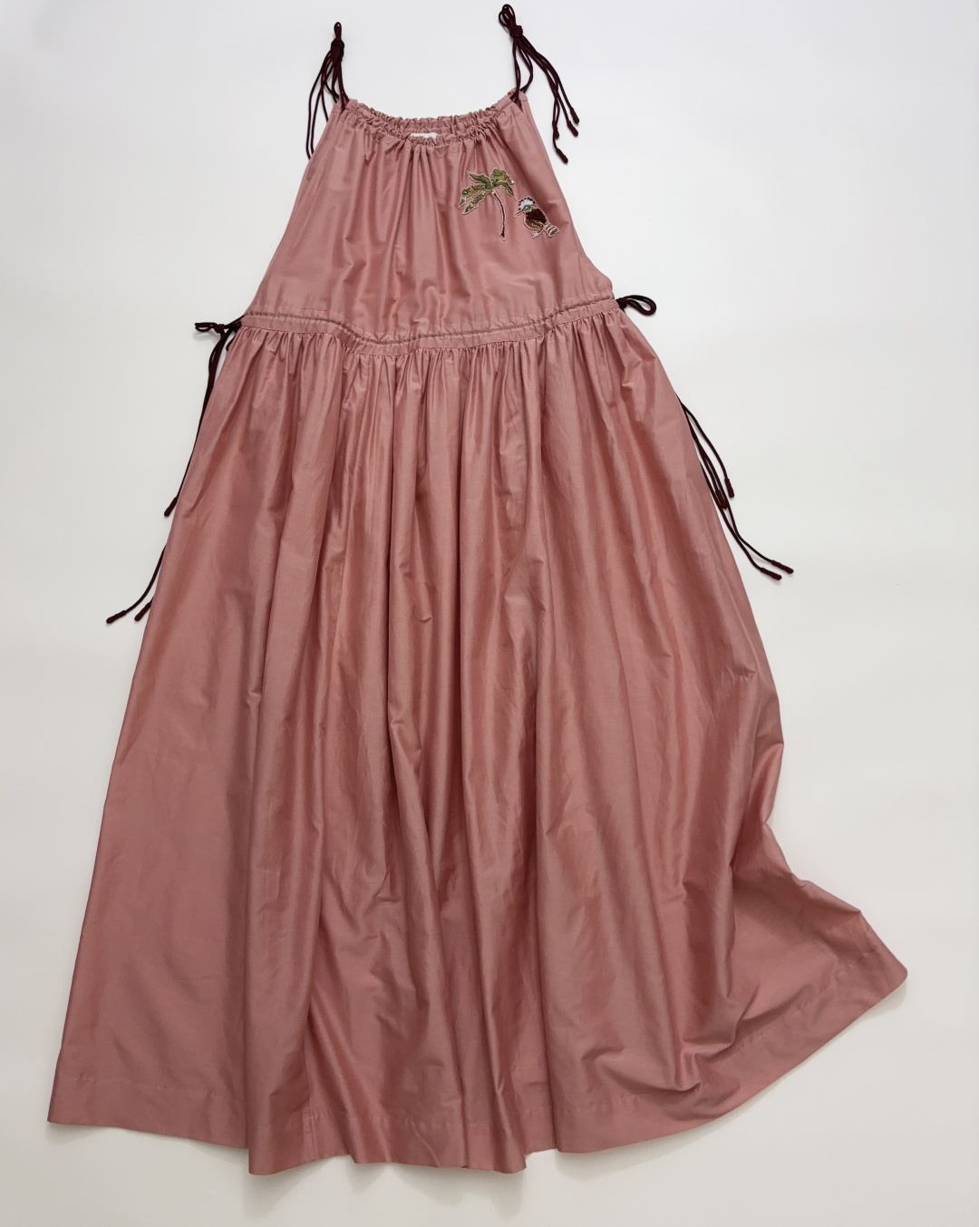 Alémais Drawstring Tie-Front Long Dress