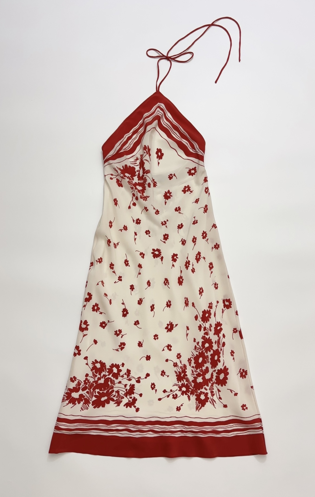 Réalisation Par The Electra Vintage Silk Bias Halter Backless Midi Dress