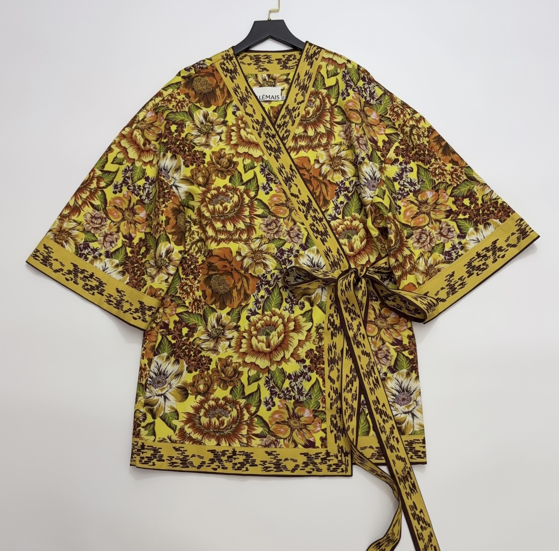 Alémais Tencel Linen Warm Yellow Vintage Oil Painting Tie-Front Casual Short Dress