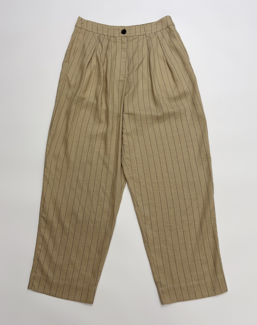 Toast Vintage Vertical Stripe Pleated Wide-Leg Trousers