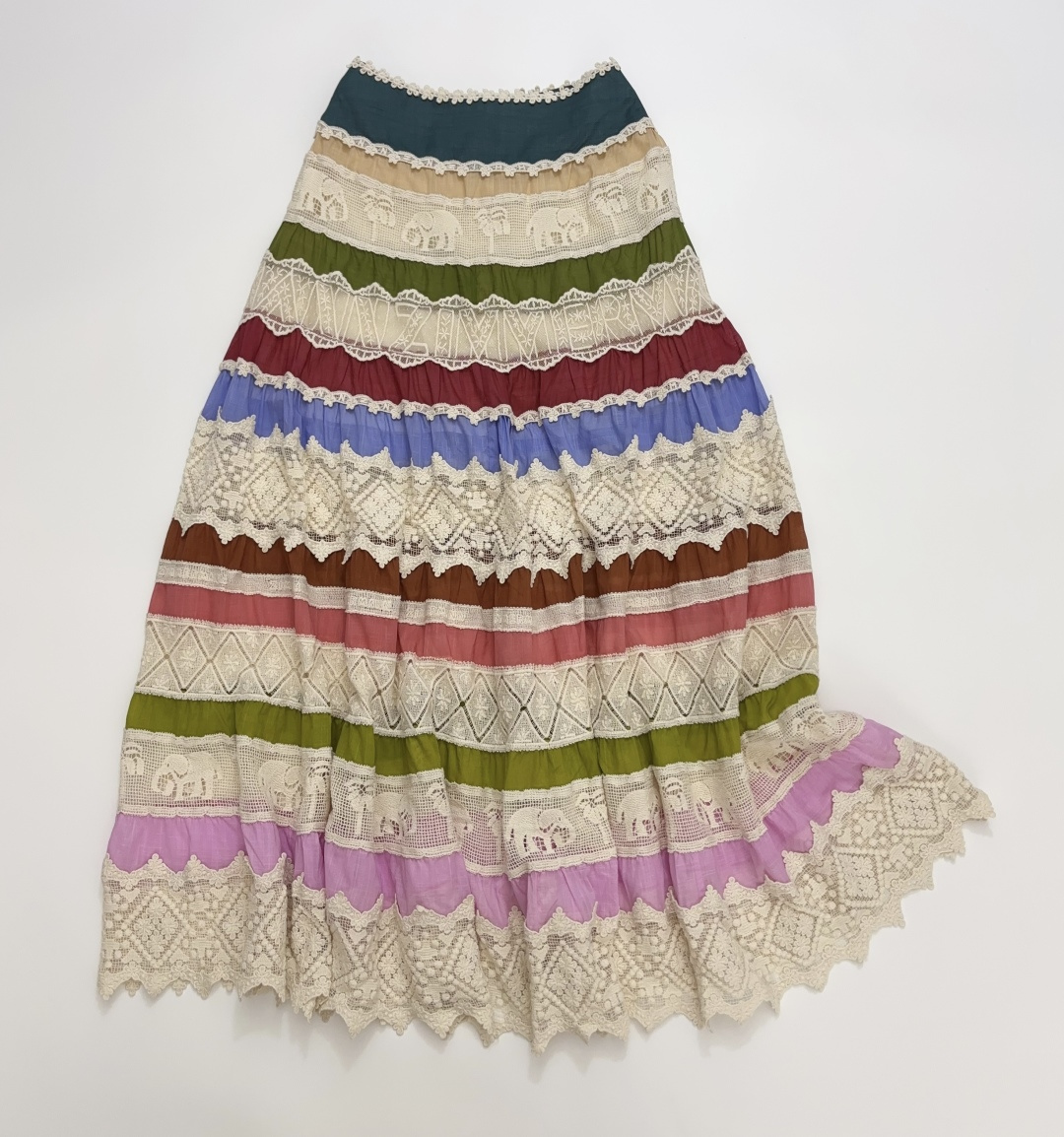 Zimmermann Indra Rainbow Stripe Long Skirt