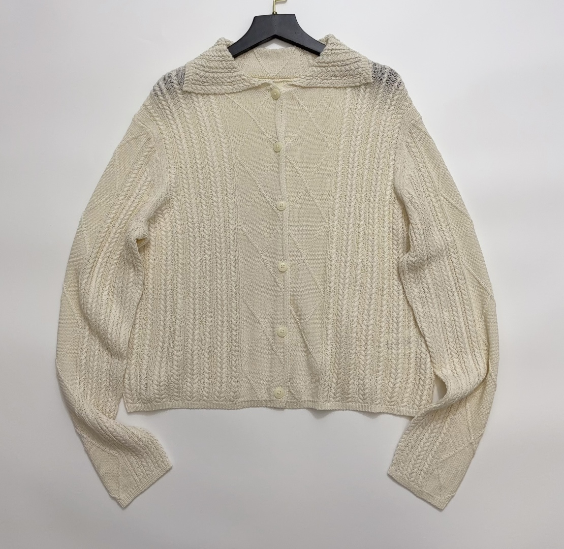 Viktoria Chan Lapel Knit Button-Front Cardigan