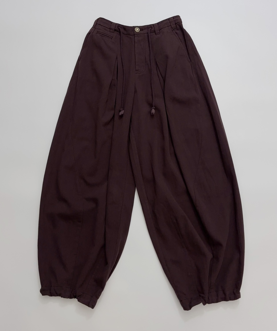 Fafa Washed Balloon Relaxed Trousers with Drawstring