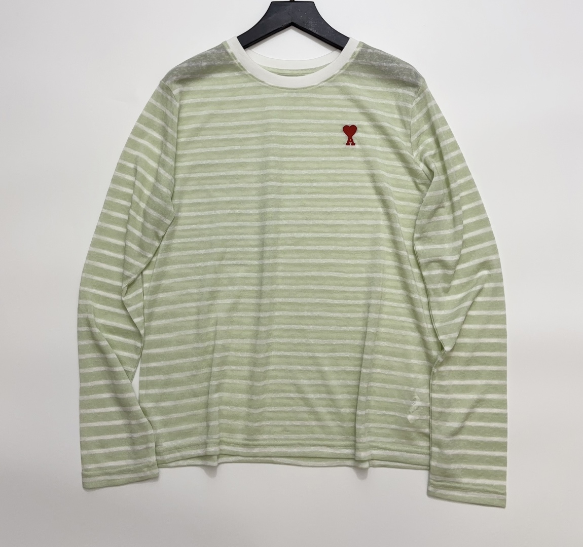 AMI Paris AMI Early Autumn Striped Loose Crew Neck Long Sleeve T-Shirt