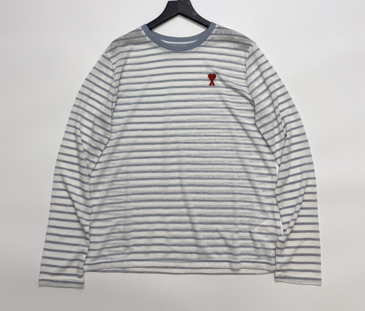 AMI Paris AMI Early Autumn Striped Loose Crew Neck Long Sleeve T-Shirt