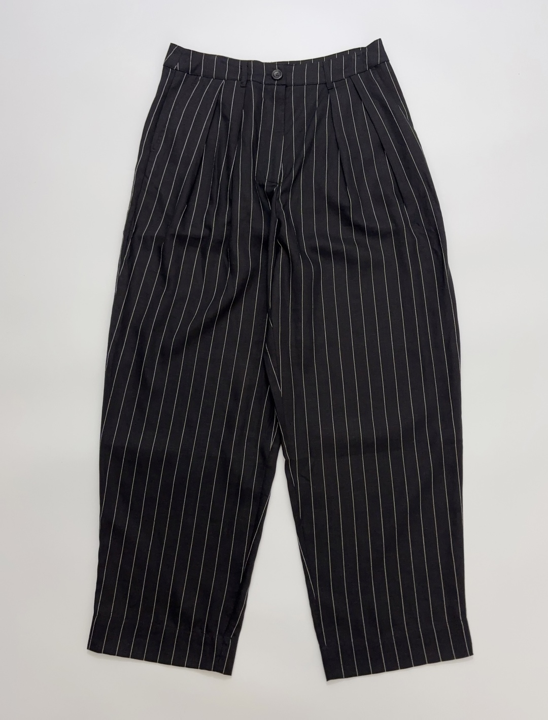 Toast Vintage Vertical Stripe Pleated Wide-Leg Trousers