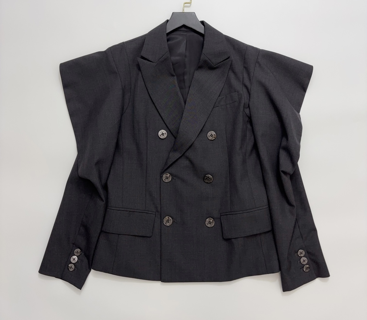 Sacai Cutout Sleeve Double-Breasted Blazer