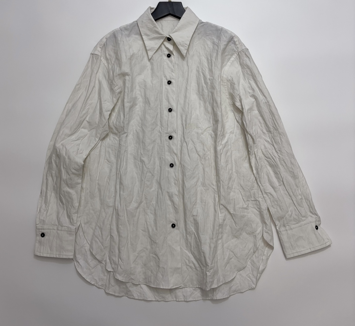 The Row Pleated Design Classic Collar Long-Sleeve Shirt