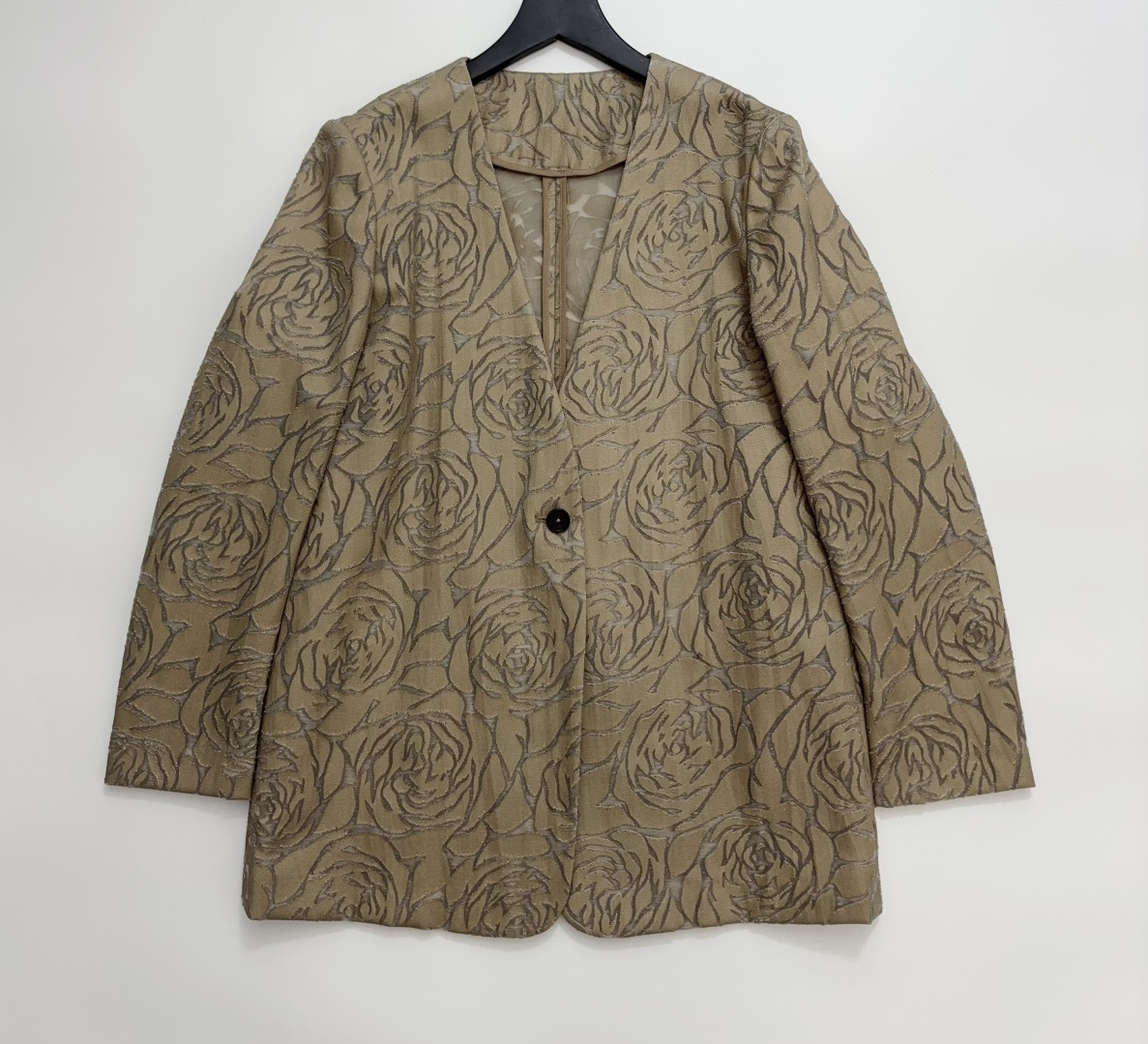 Hollowed Rose Appliqué Tailored Blazer Jacket