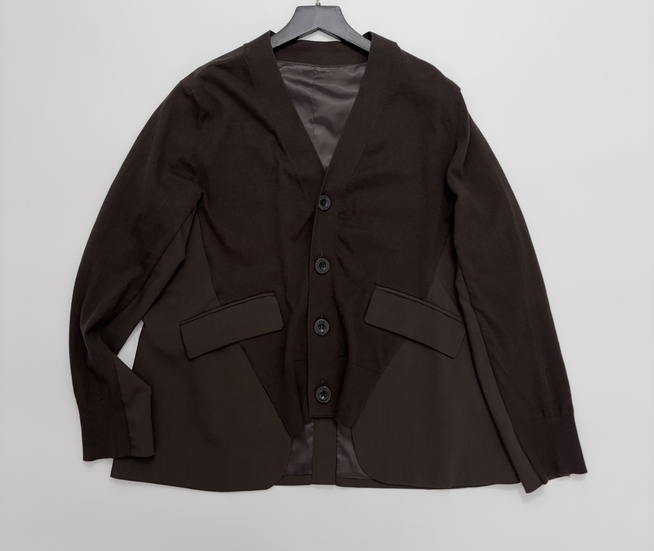 Sacai Suit Fabric Patchwork Thin Cardigan Jacket