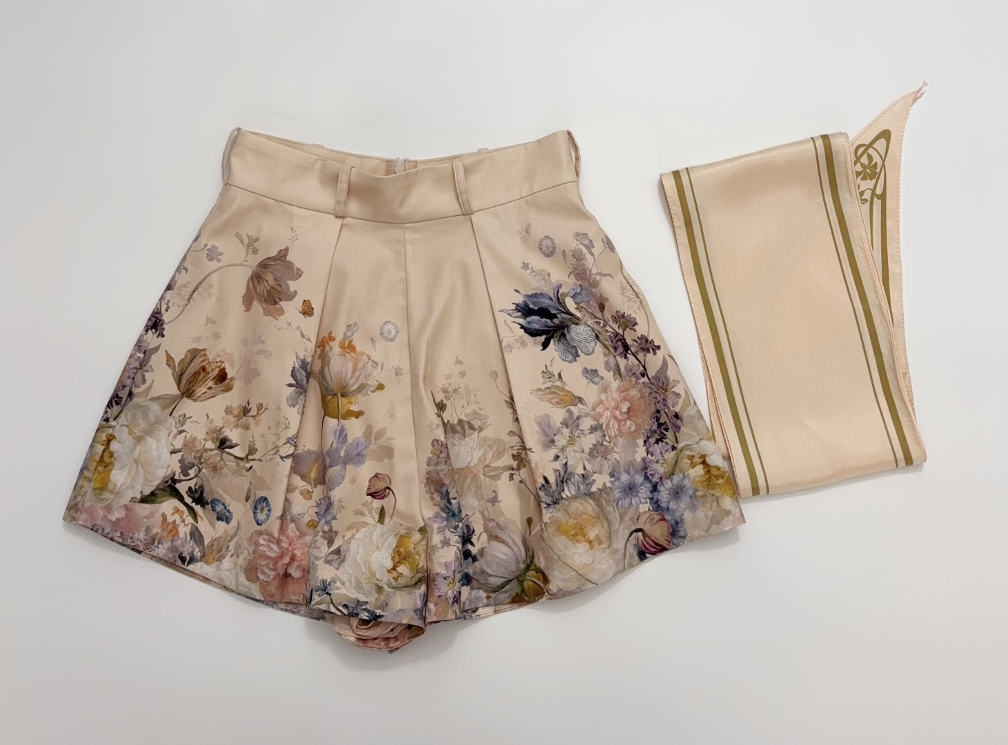 Zimmermann Floral Print Cinch-Waist Shorts