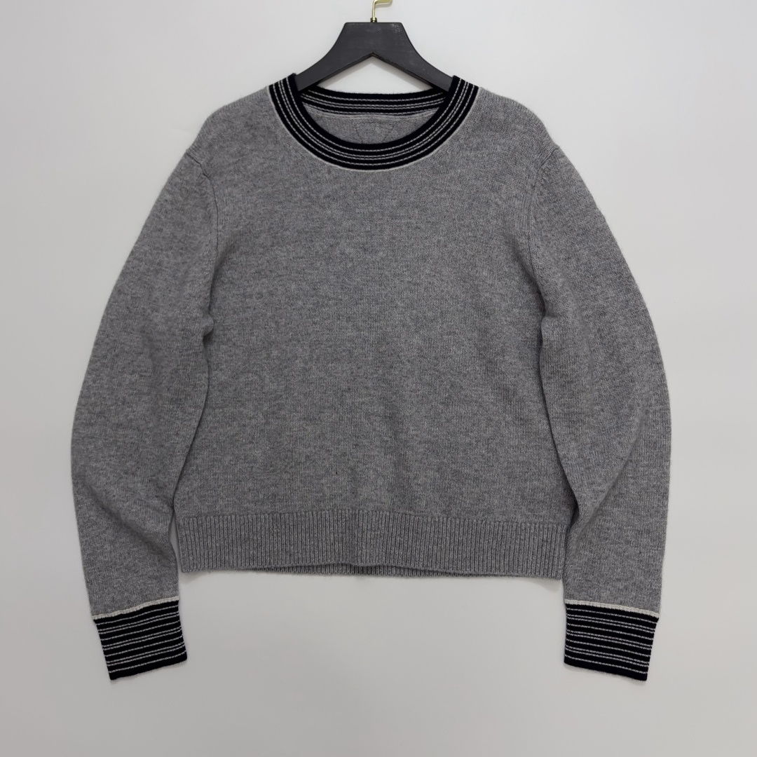 Prada Colorblock Crewneck Long Sleeve Knit Pullover Sweater