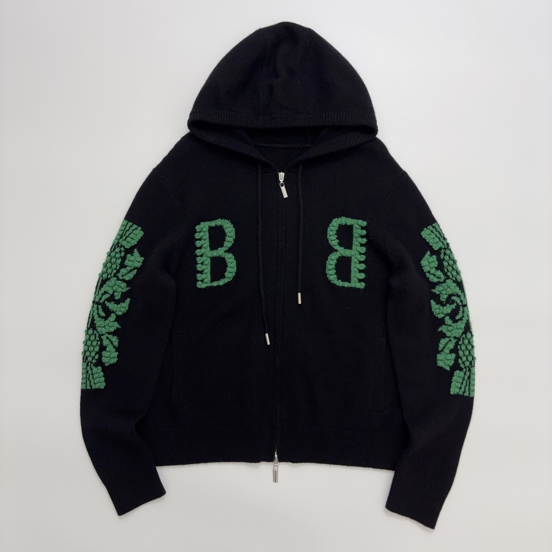 Barrie Colorblock Zip Hooded Knit Cardigan
