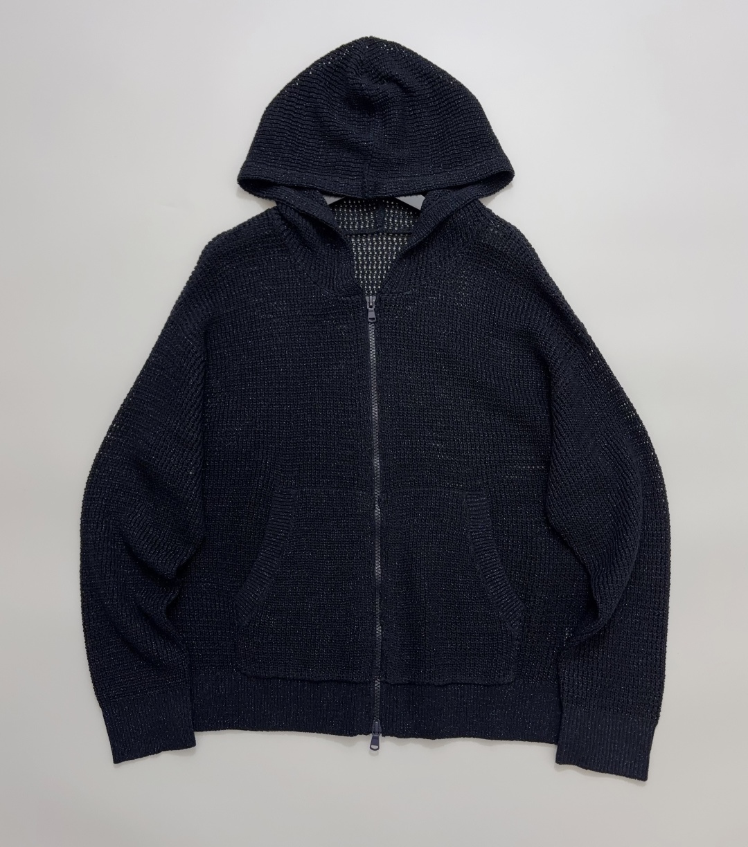 Brunello Cucinelli Mesh Hollow-Out Hooded Knit Cardigan