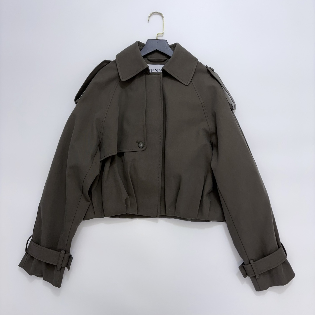 Henne Indie Lapel Short Trench Coat