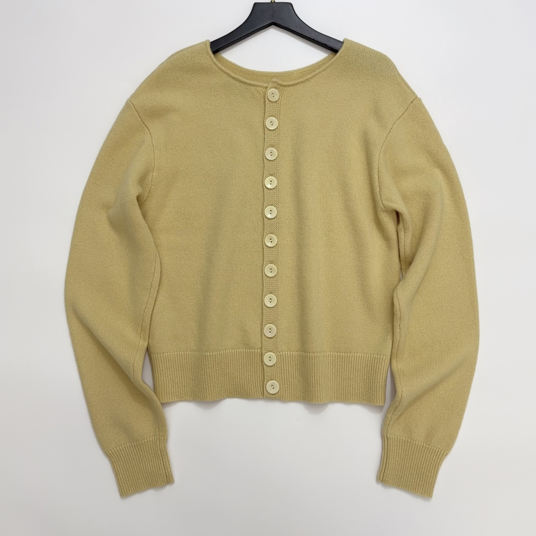 Lemaire Reversible Single-Breasted Pure Wool Crew Neck Cardigan Sweater