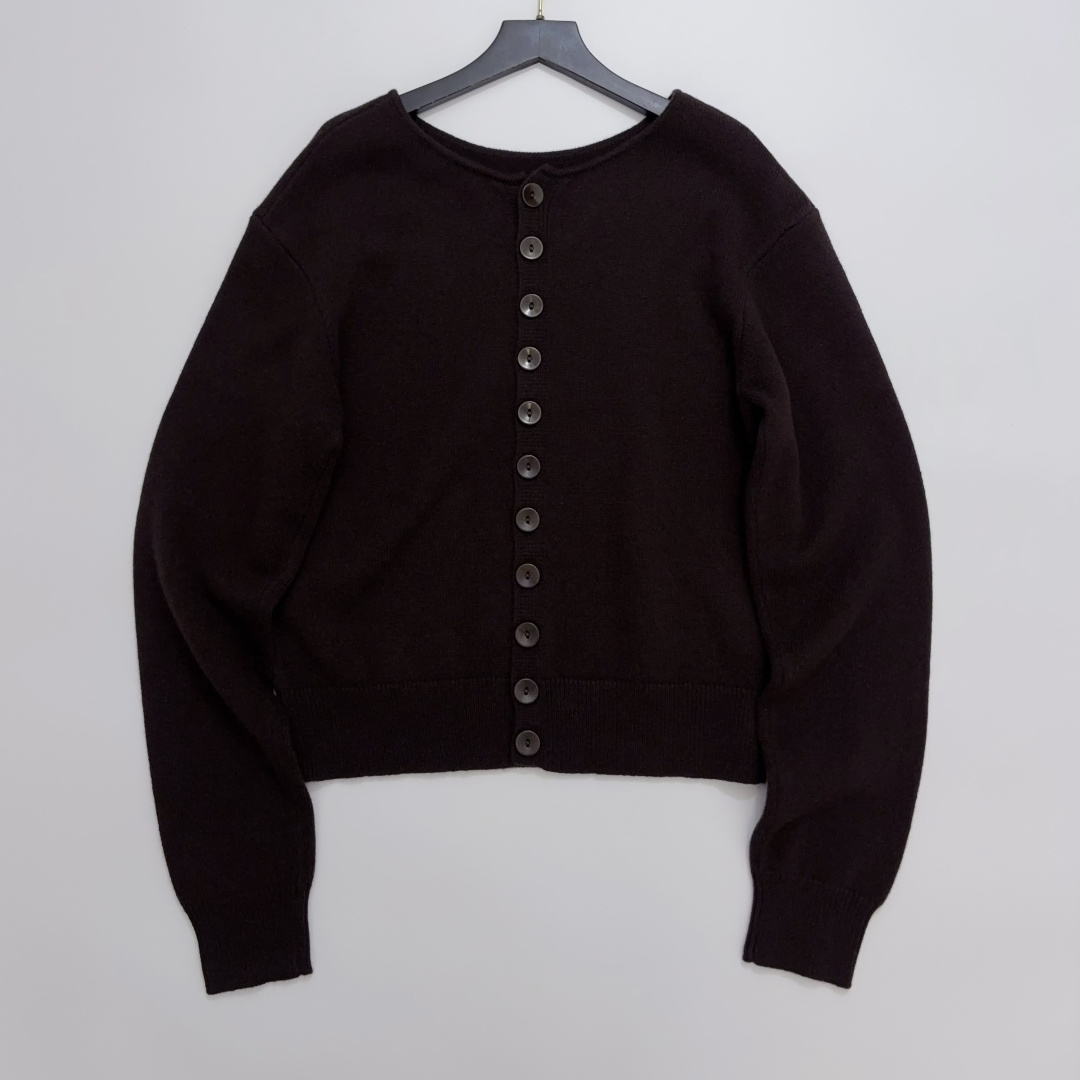 Lemaire Reversible Single-Breasted Pure Wool Round Neck Knit Cardigan