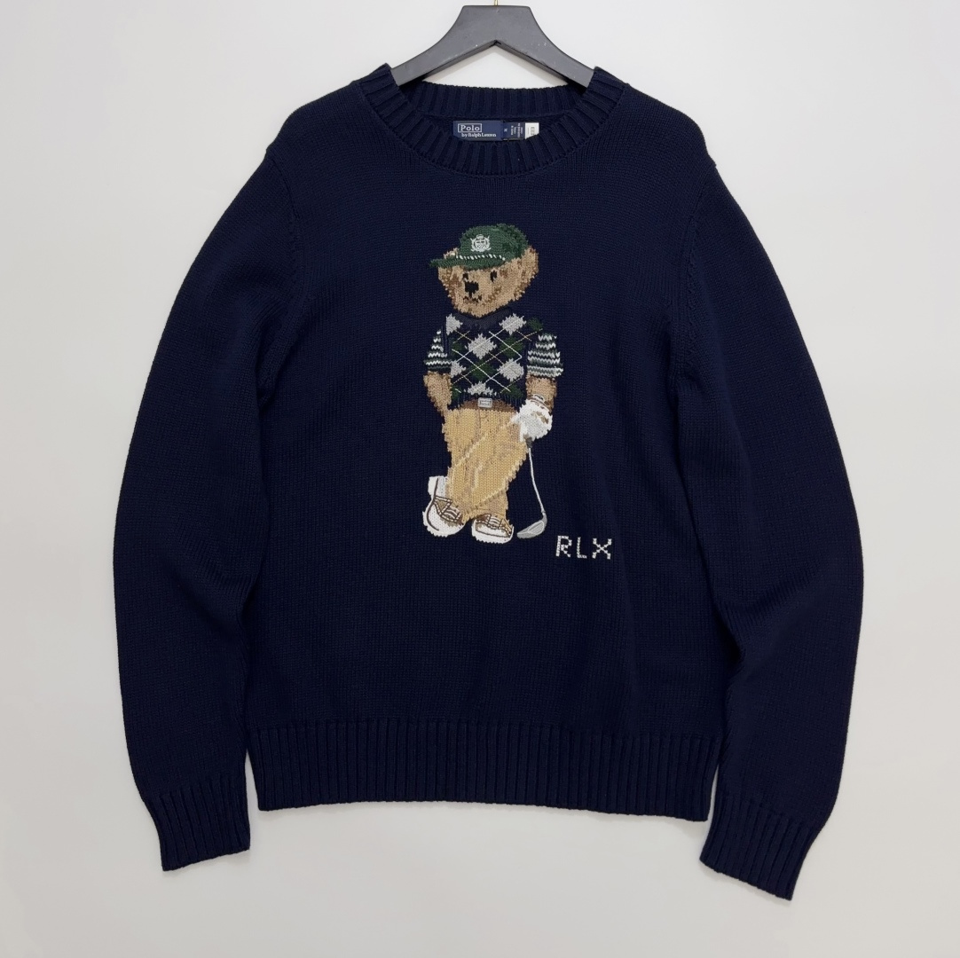 Ralph Lauren Polo Polo Bear Pattern Knit Sweater Top