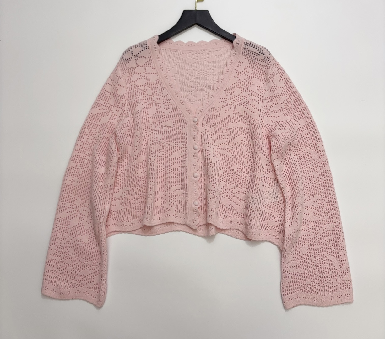 Chloé Early Autumn Mesh Jacquard Textured Cotton Knit Cardigan