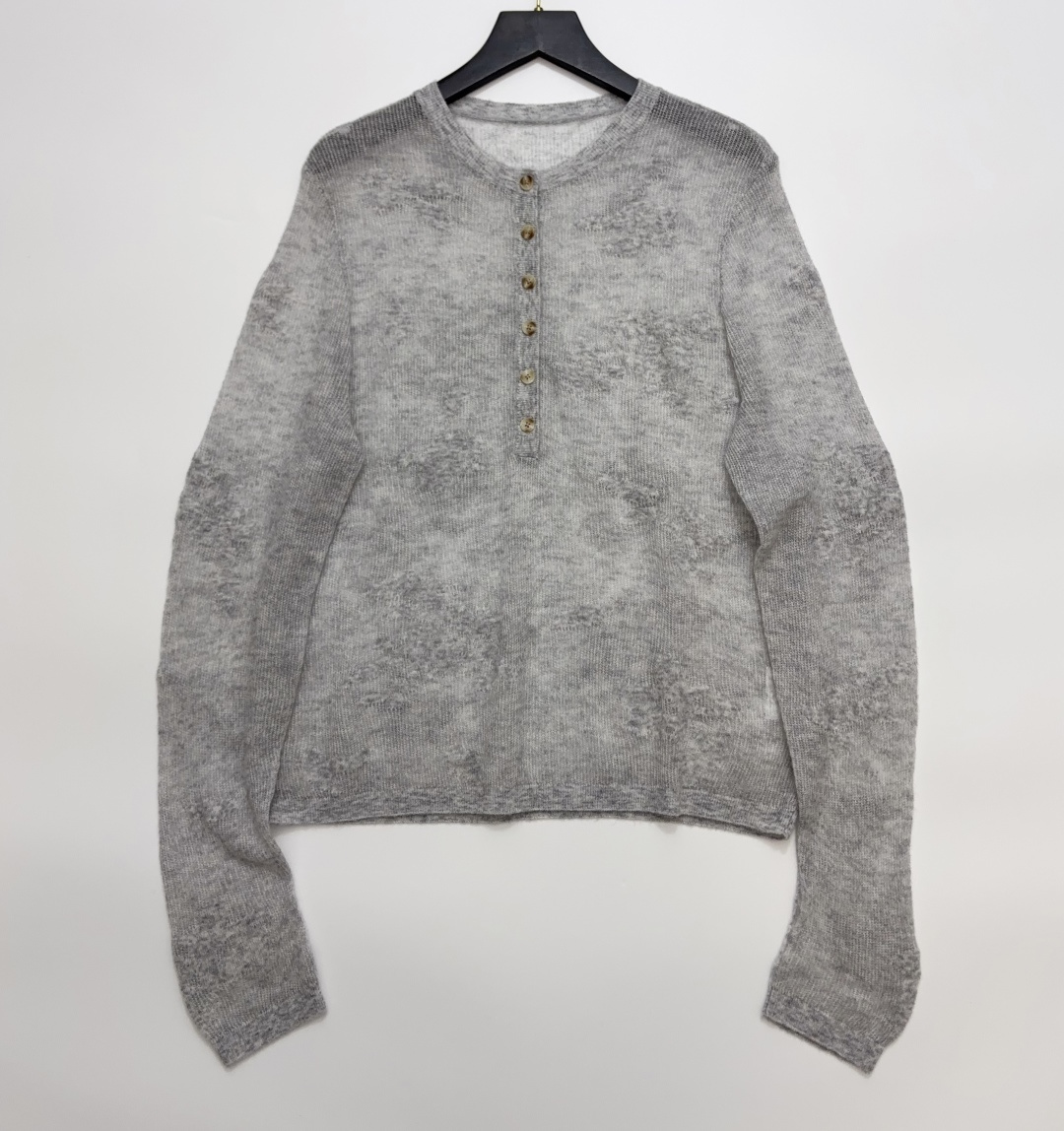 Vintage Hollow-Out Jacquard Long Sleeve Knit Sweater