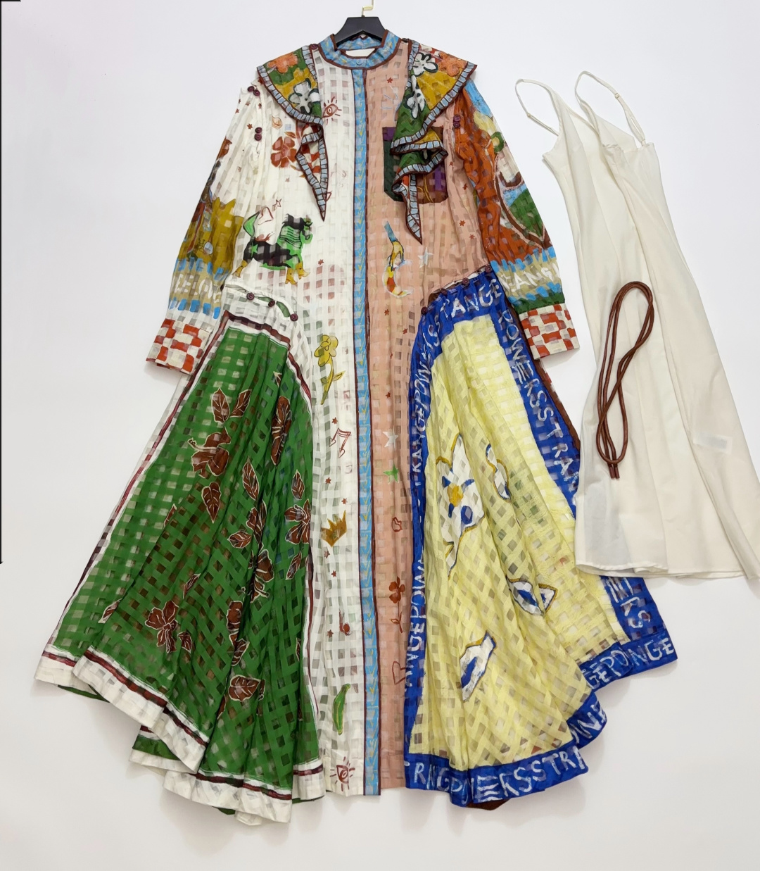 Alémais Hand-Painted Graffiti Print Tie-Waist Long Sleeve Resort Dress