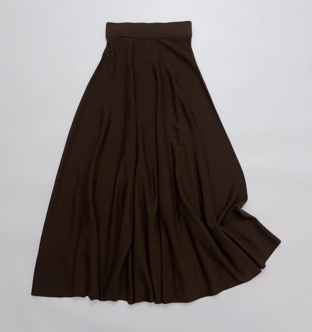 Loro Piana Brown Short Wool Cashmere Silk Blend Knit Skirt