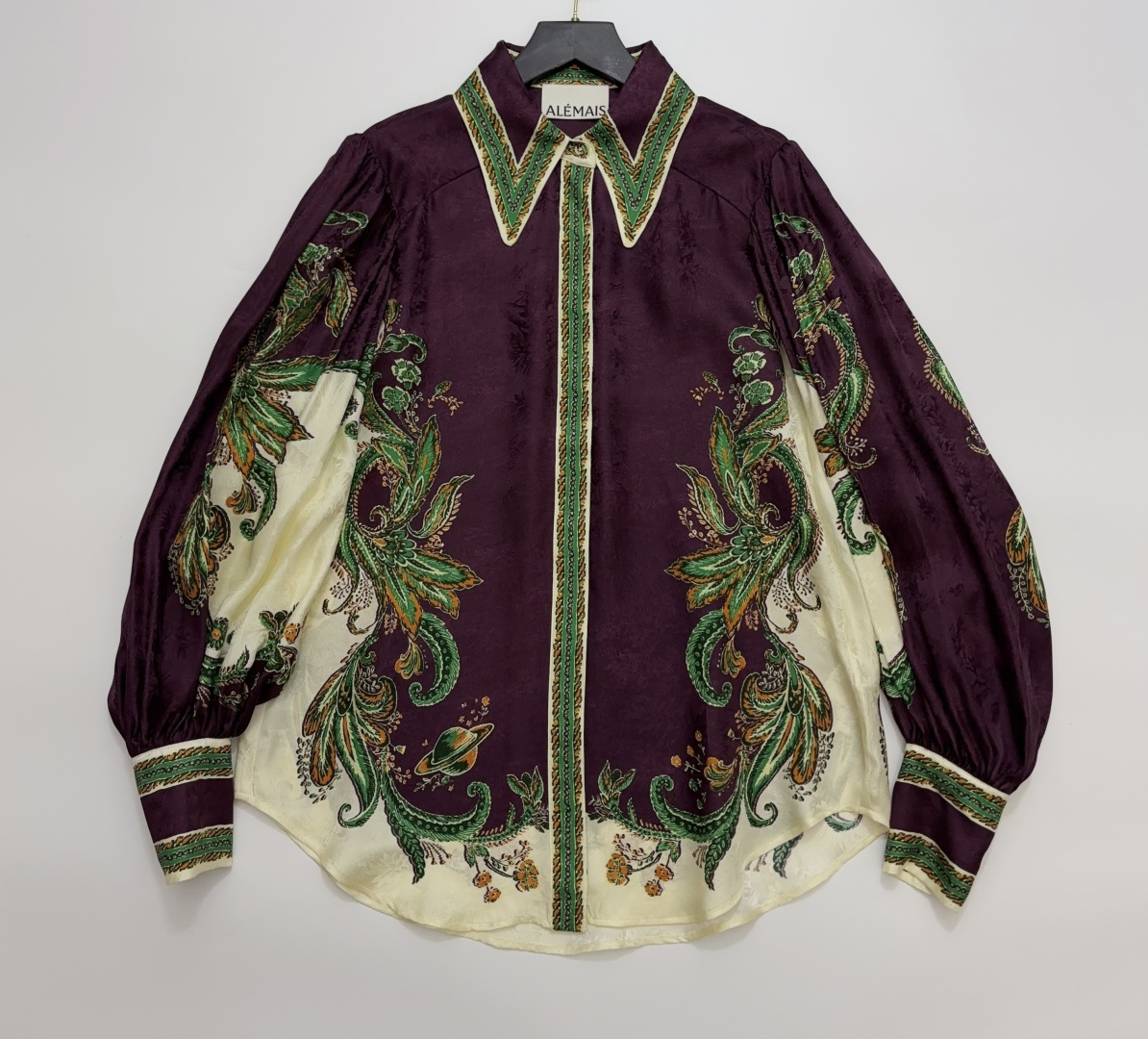 Alémais Ruthie Balloon Sleeve Silk Blend Shirt