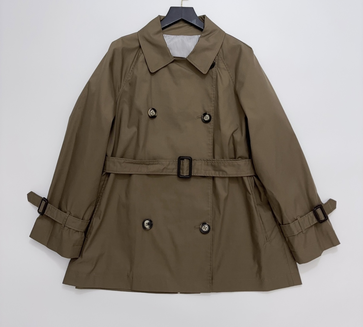Max Mara Cotton Blend Short Double-Breasted Trench Coat