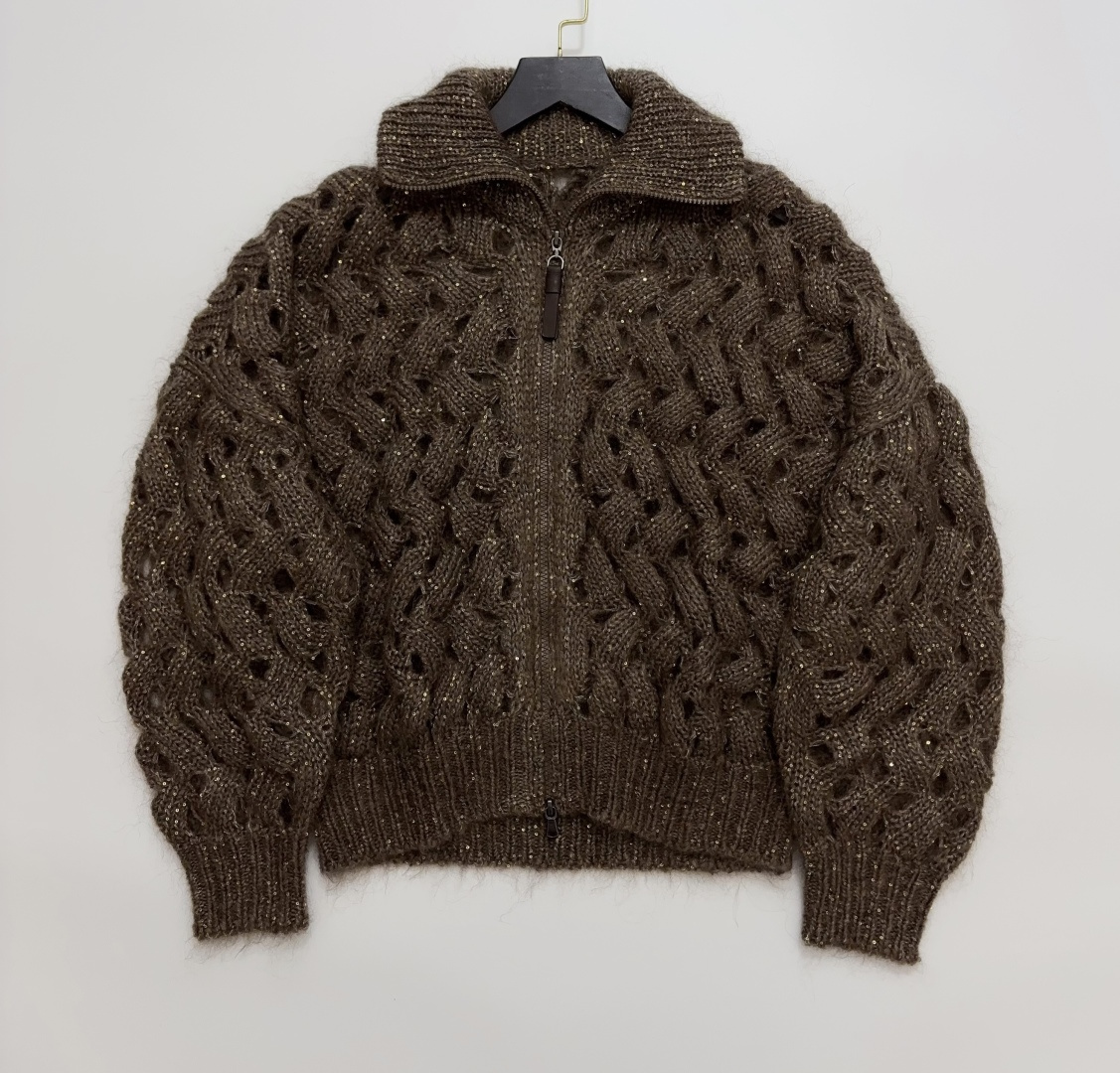 Brunello Cucinelli Early Autumn Sequin Knit Cardigan