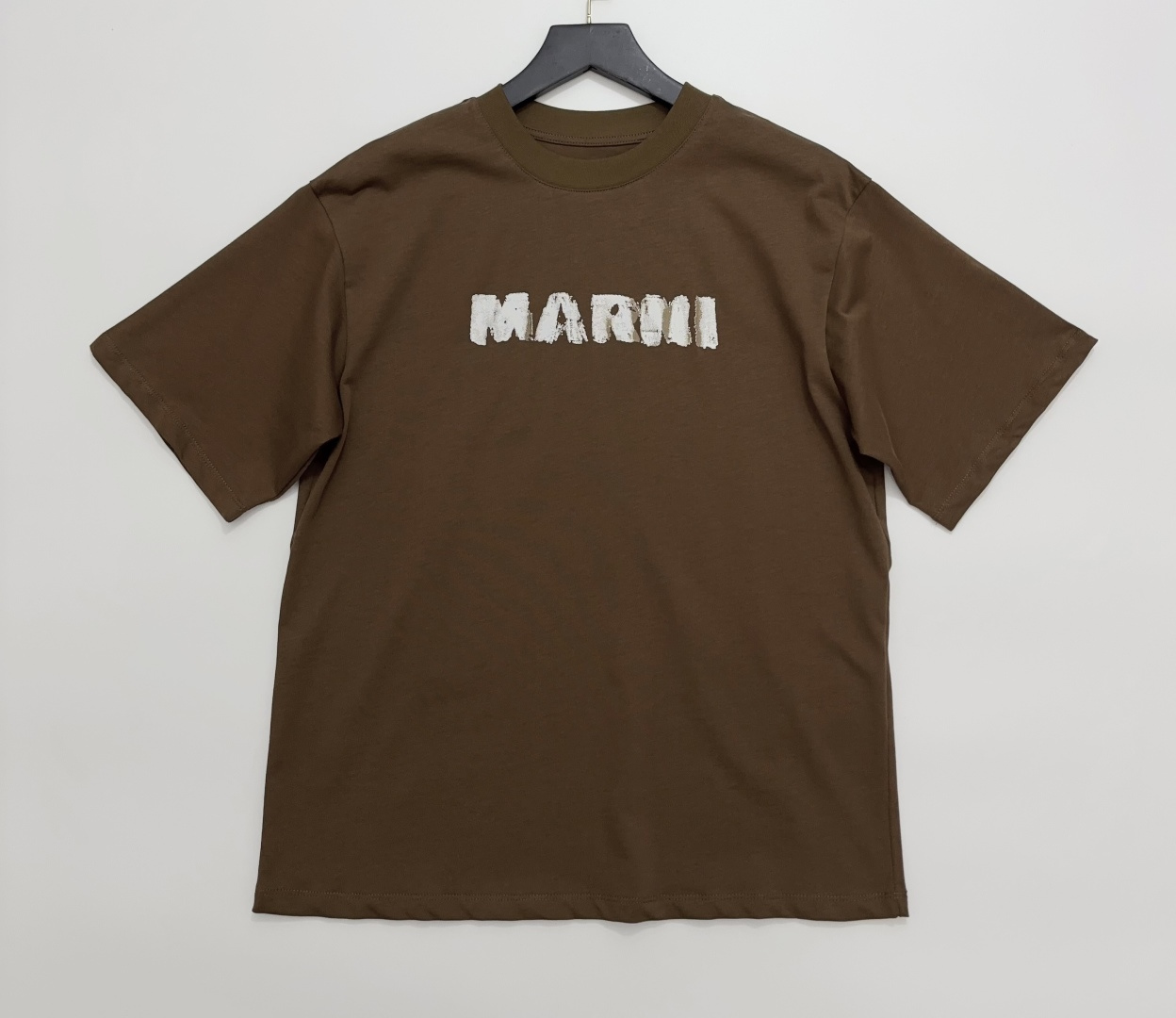 Marni Graffiti Letter Loose Round Neck Short Sleeve T-Shirt Top